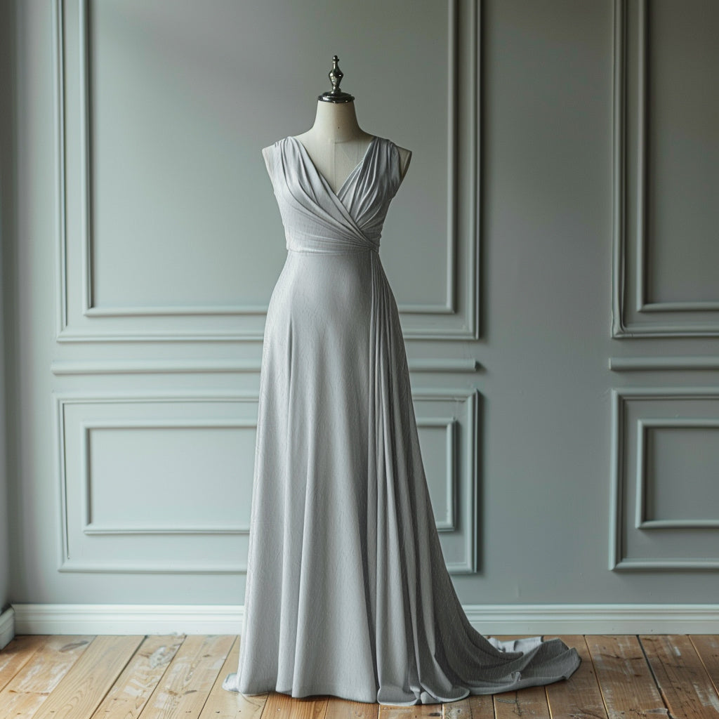 Crepetyg - Crepe Tyg Mjuk Ljusgrön Grå 1