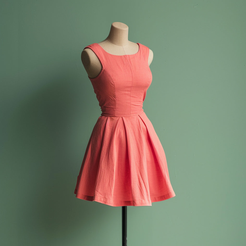 Enfärgat Tyg - Bomull Tyg Styv Korall Rosa 3