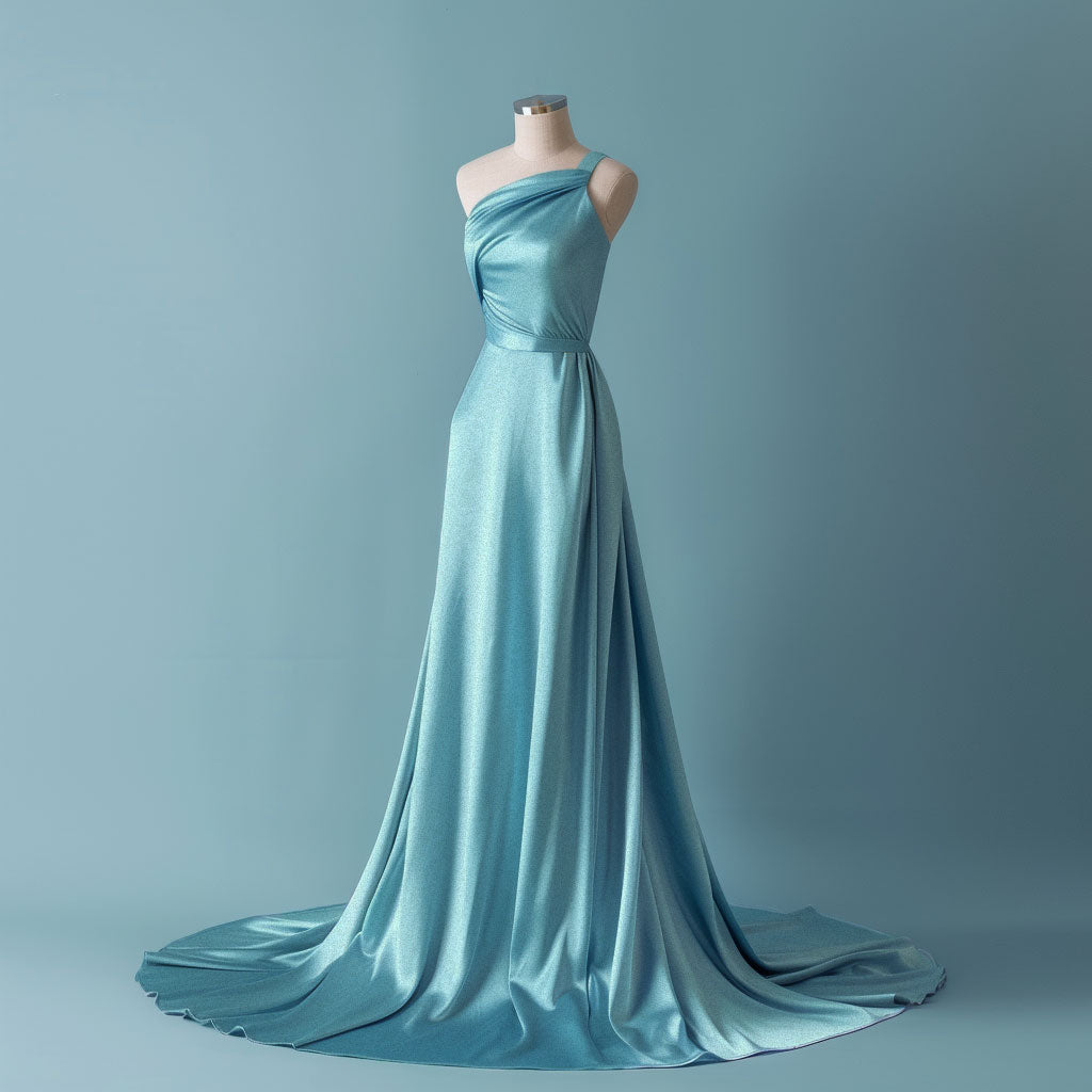 Mjukt Crepe Satintyg - Tyg Satin Elisabet Blå Grön Frozen 2