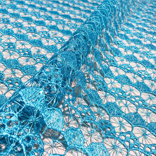 Spetstyg - Spets Blå Paljett 32
