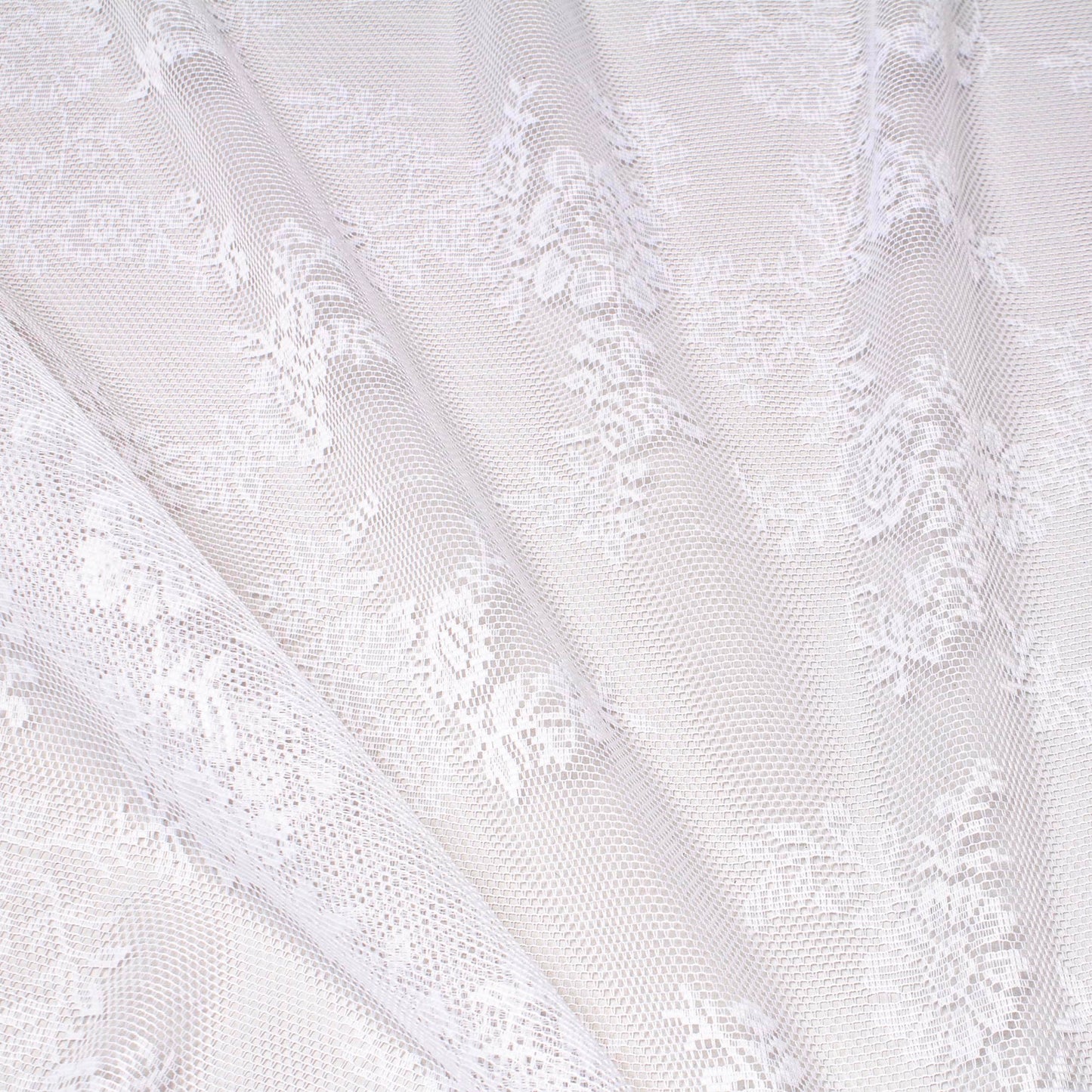 Spetstyg - Tyg Spets Vit Blommigt 40