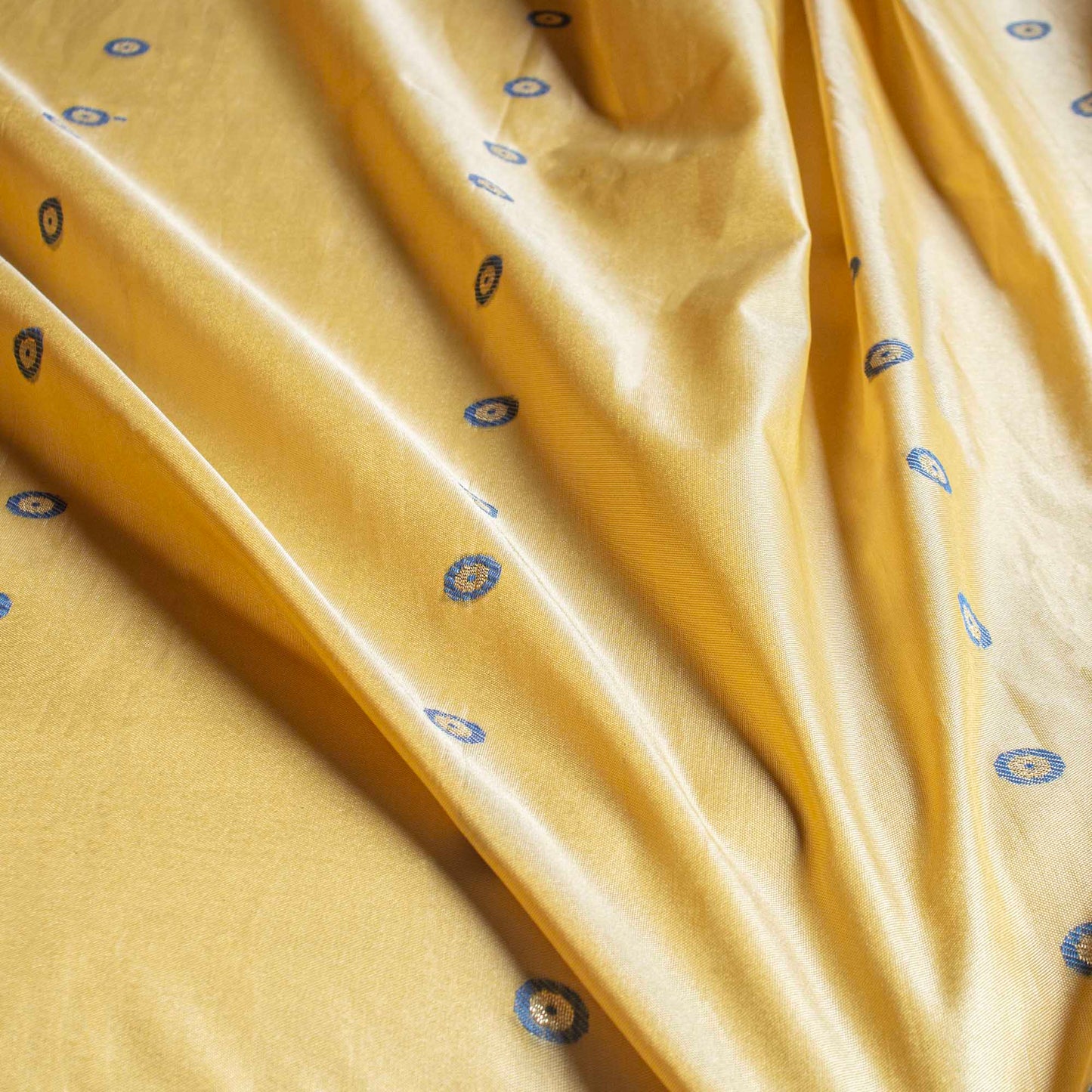 Sari - Siden Gul Beige Guld Blå 55