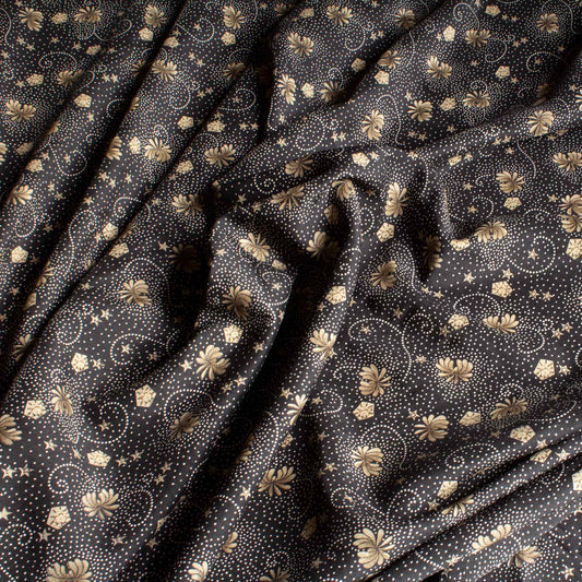 Mönstrade Modetyger - Väldigt Mjuk Svart Brun Beige Blad 30