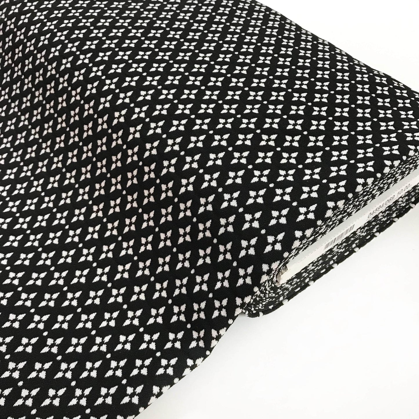Stretchtyger - Diamond Flowers - Bomull Svart Vit Stark Stretch 9