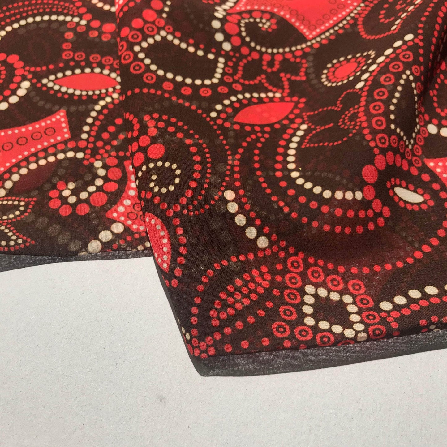 Mönstrade Modetyger - Mode Tyg Chiffong Abstrakta Geometriska mönster Brun Rosa Benvit Blad 60