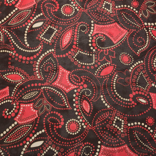 Mönstrade Modetyger - Mode Tyg Chiffong Abstrakta Geometriska mönster Brun Rosa Benvit Blad 60