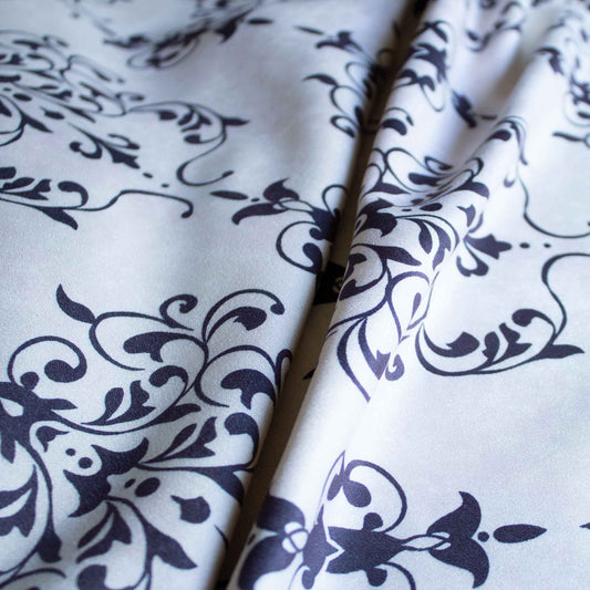 Mönstrade Modetyger - Mockaimitation Benvit Svart 148