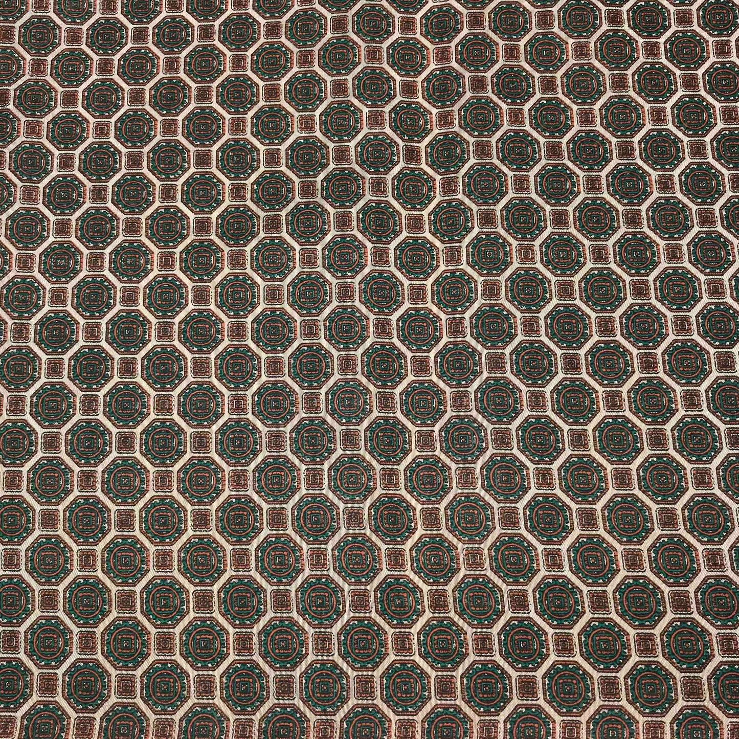 Fodertyger - Viskos Beige Grön Brun Hexagon 18