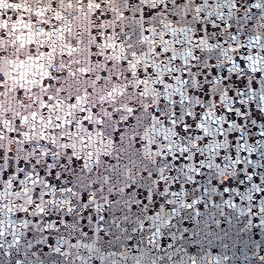 Mönstrat Paljettyg - Svart Och Silver 2