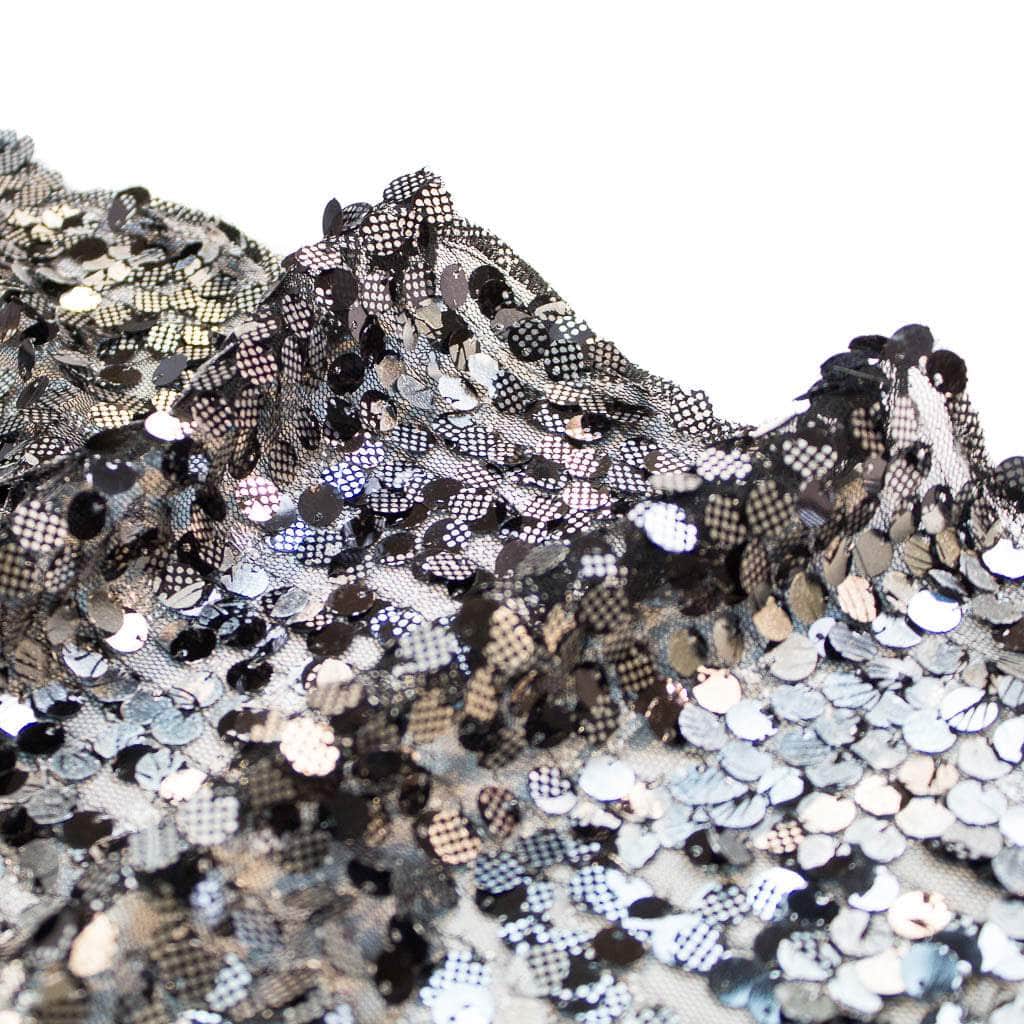 Mönstrat Paljettyg - Svart Och Silver 2