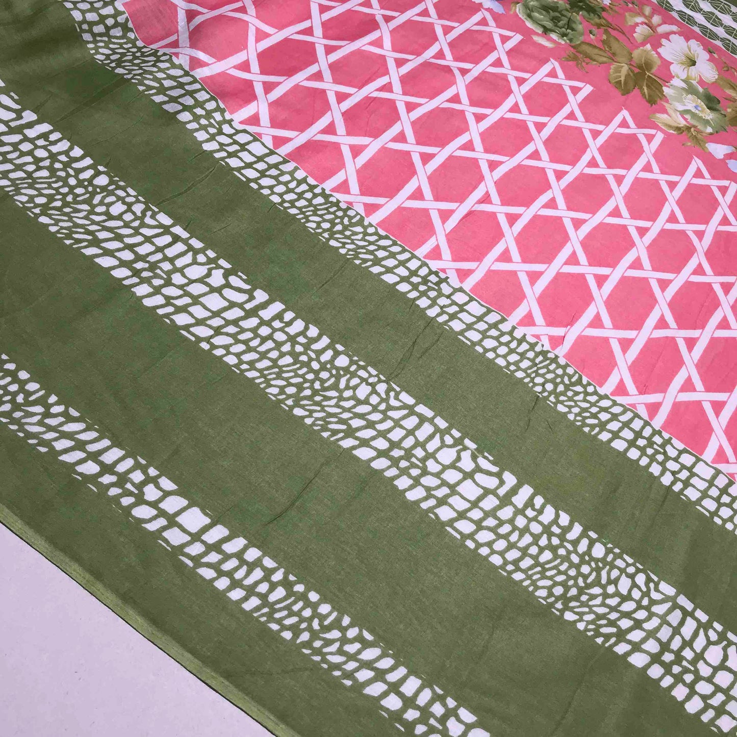 Mönstrade Modetyger - Mode Tyg Bomull Aprikos Rosa Grön Vit Blommigt Geometrisk 31