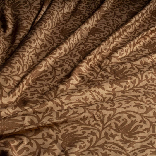 Mönstrade Modetyger - Mode Tyg Brun Blommigt 91