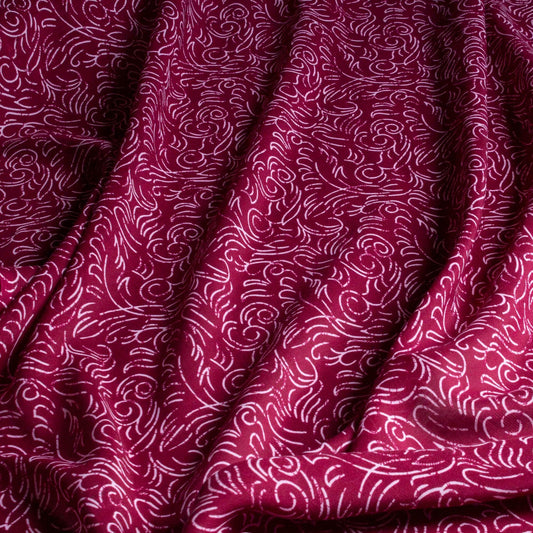 Mönstrade Modetyger - Mode Tyg Lila Vit Linjer Virvlar 95