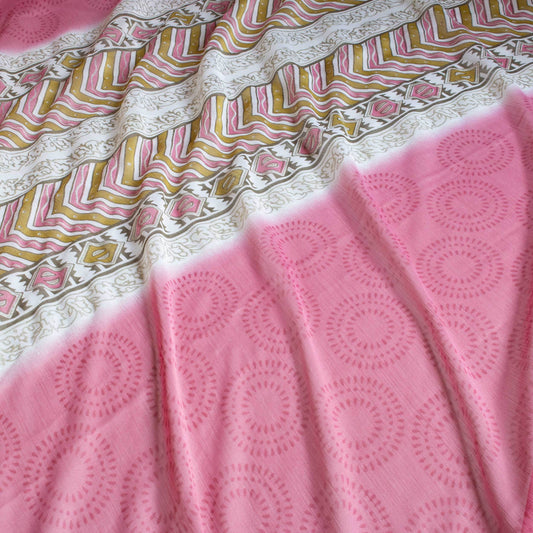 Mönstrade Chiffongtyger - Chiffong Silver Skimmer Rosa Grön Grå Benvit Paisley Rapport 109