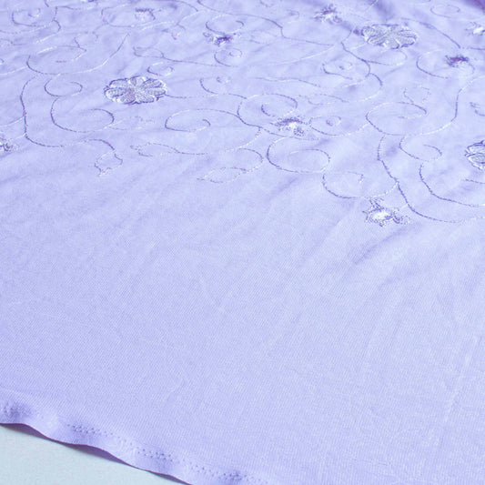 Mönstrade Modetyger - Tyg Mode Lila Blommigt Paljett Rapport 129