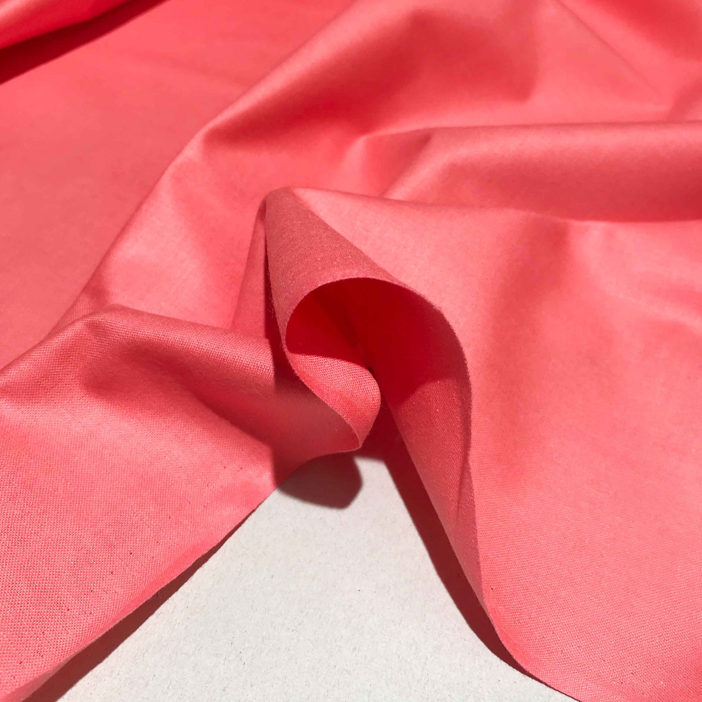 Enfärgat Tyg - Bomull Styv Korall Rosa 3