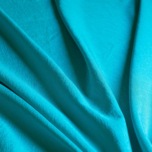 Enfärgat Tyg - Tyg Krinklat Turkos Blå Grön 45