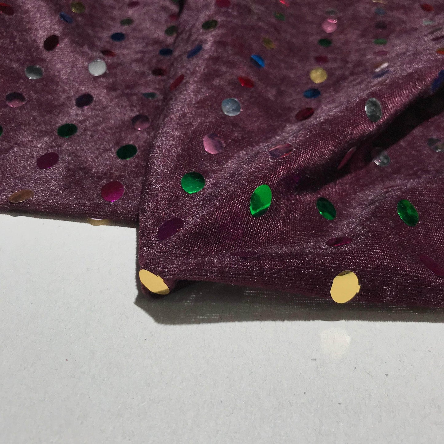 Sammetstyg - Lila Grön blå Rosa Guld Silver Paljett 1