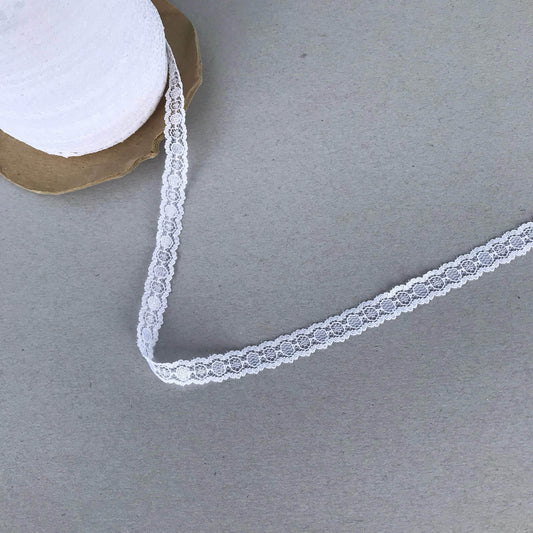 Spetsband - Tygband Band Chantilly Spets Vit Sommardröm 8