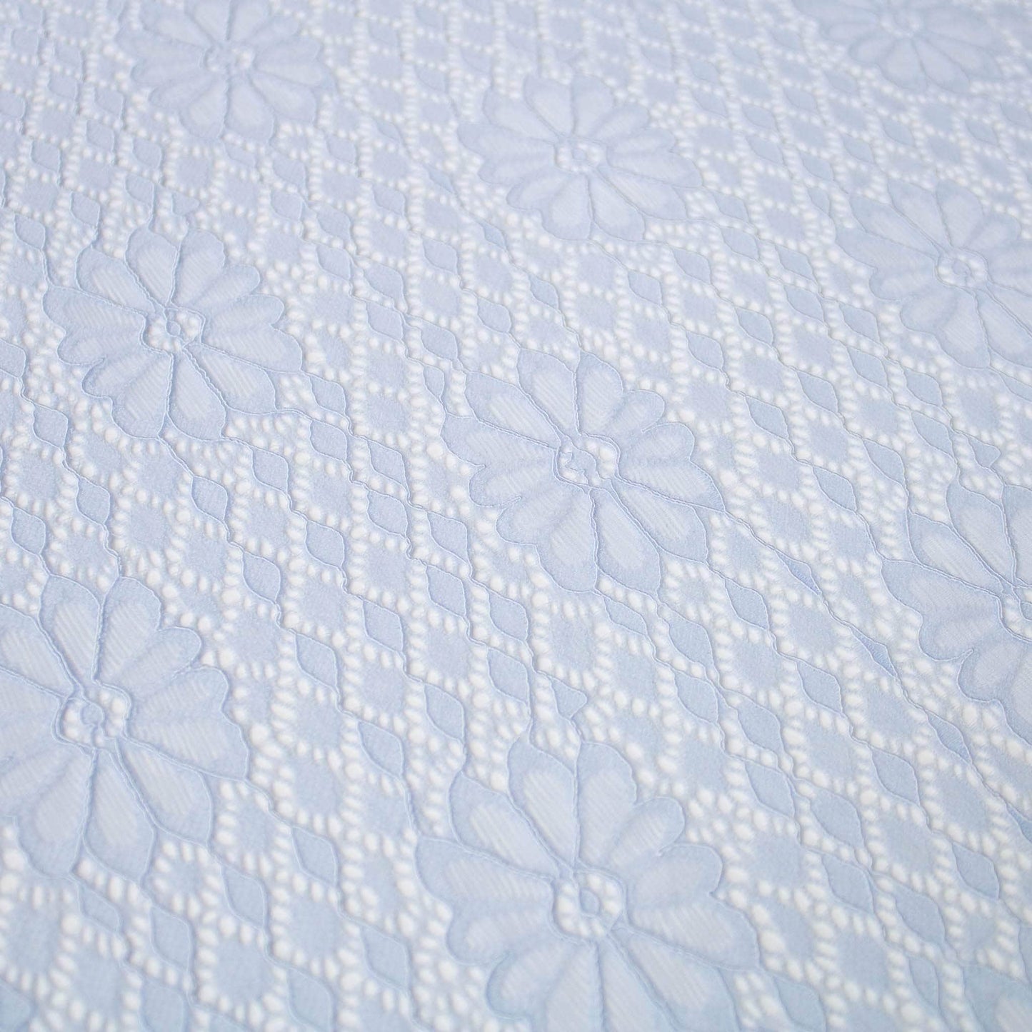 Stretch Spetstyg - Spets Ljusblå Blommor 7