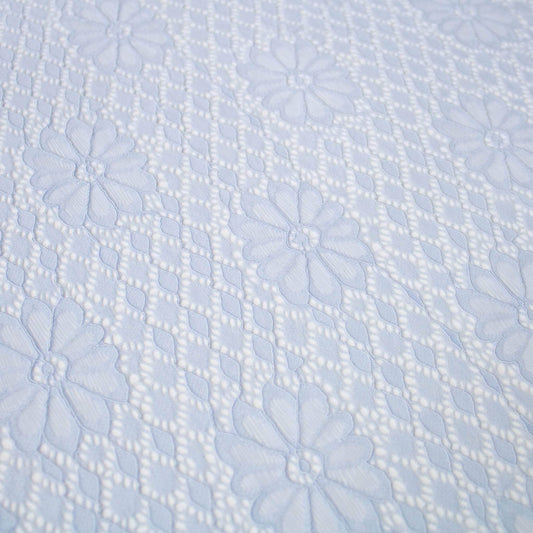 Stretch Spetstyg - Spets Ljusblå Blommor 7