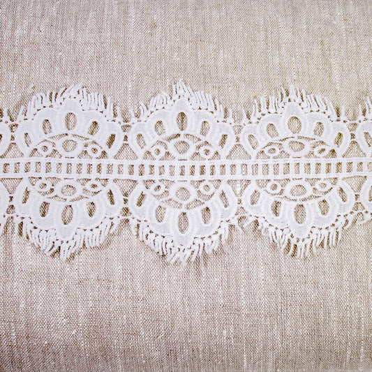 Broderade Spetsband - Brud Bröllop Knypplad Spets Vit Bohemband Franskanter 4