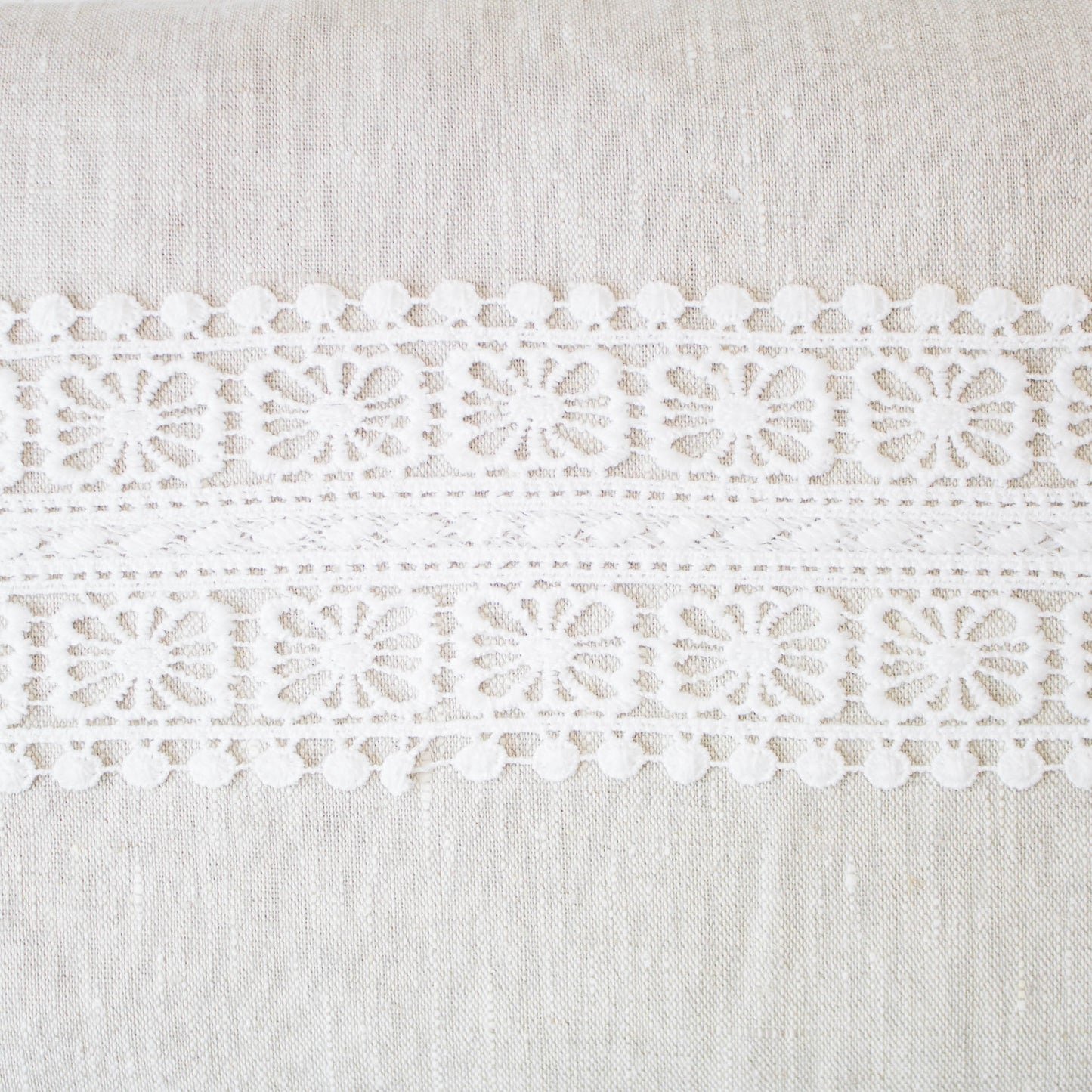 Broderade Spetsband - Knypplad Spets Vit Fyrkantiga Blommor & Cirklar 18