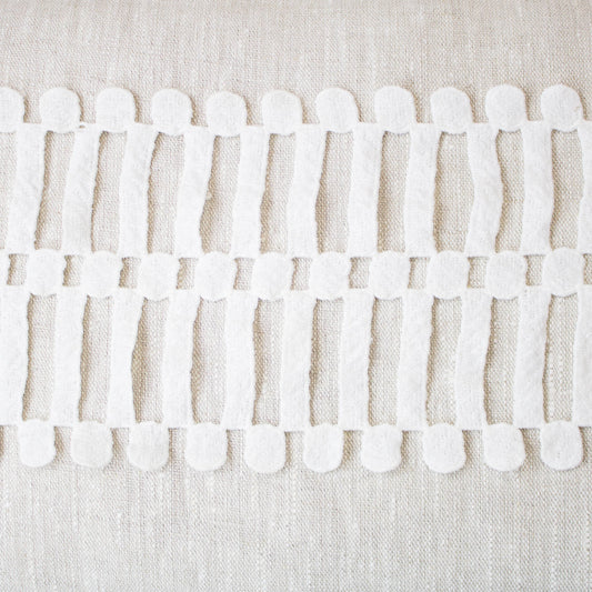 Broderade Spetsband - Brud Bröllop Knypplad Spets Vit Raka Streck & Cirklar 19