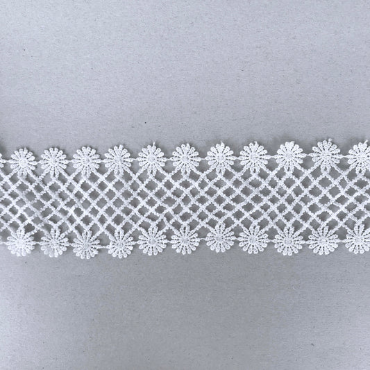 Brudspets band - Tygband Brud Bröllop Knypplad Spets Vit Blommigt Nät 39