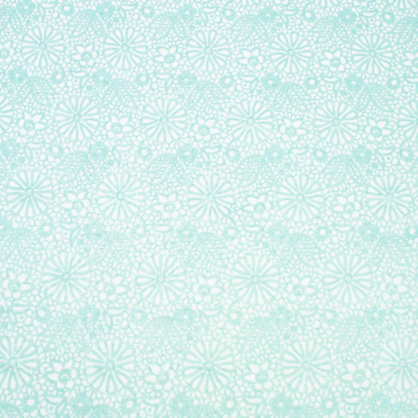 Mönstrat Paljettyg - Gröna Blommor & Blad På Benvit Lycra