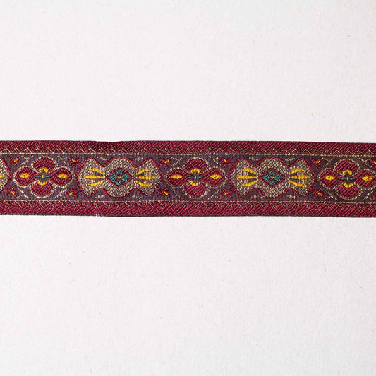 Band - Vinröd Guld Mönster 27