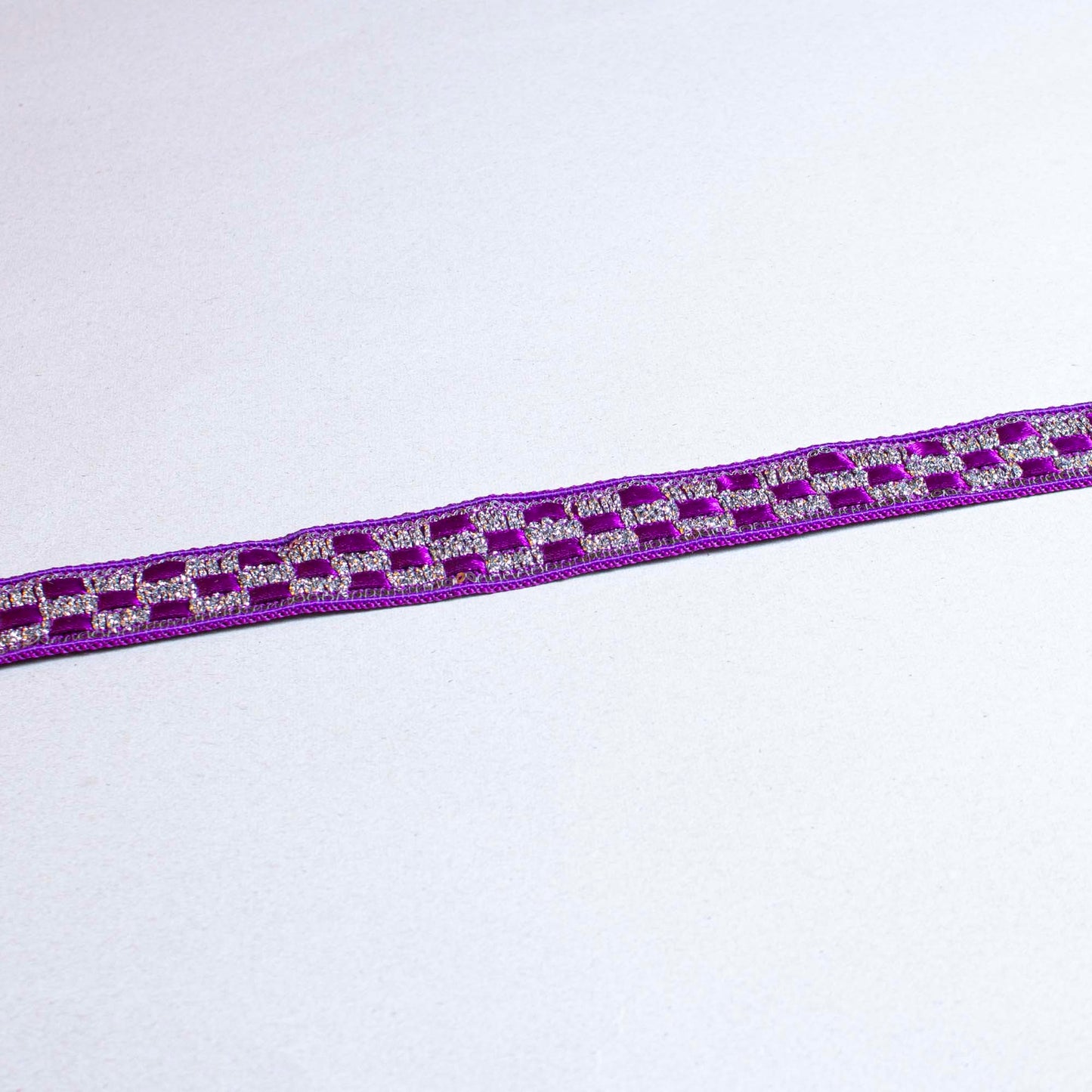 Band - Paljett Lila Silver 3 cm 140