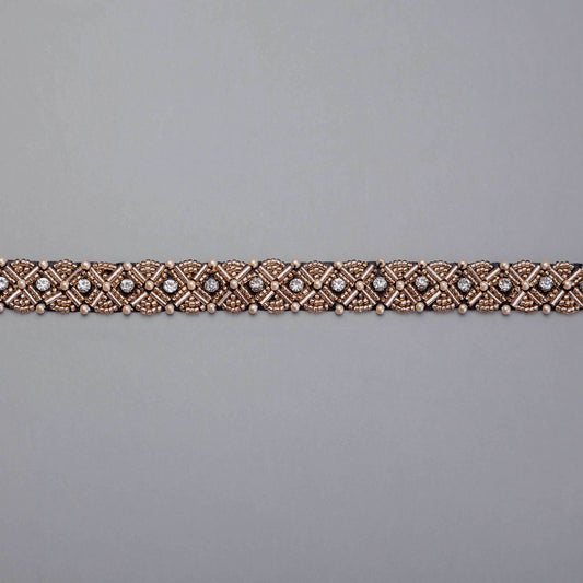 Pärlband - Monaco - Brons Koppar Pärlor Strass Kristall 45