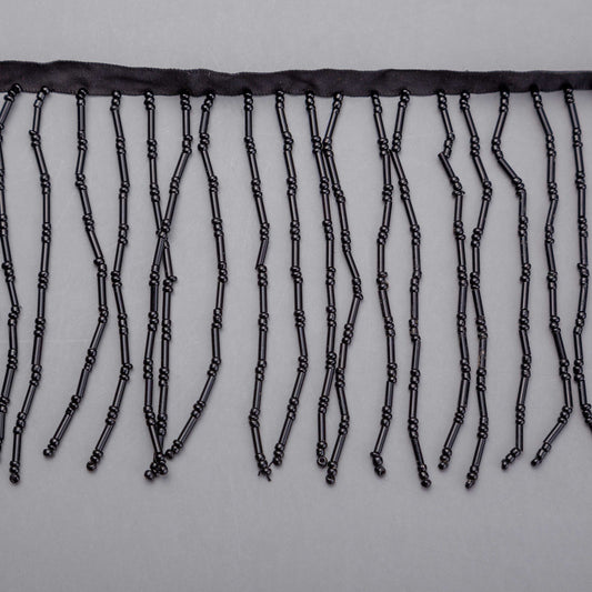 Fransband - Rio - Svart Strass 49