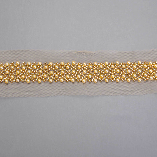 Pärlband - Ariel -  Strass Pärlor Guld 53