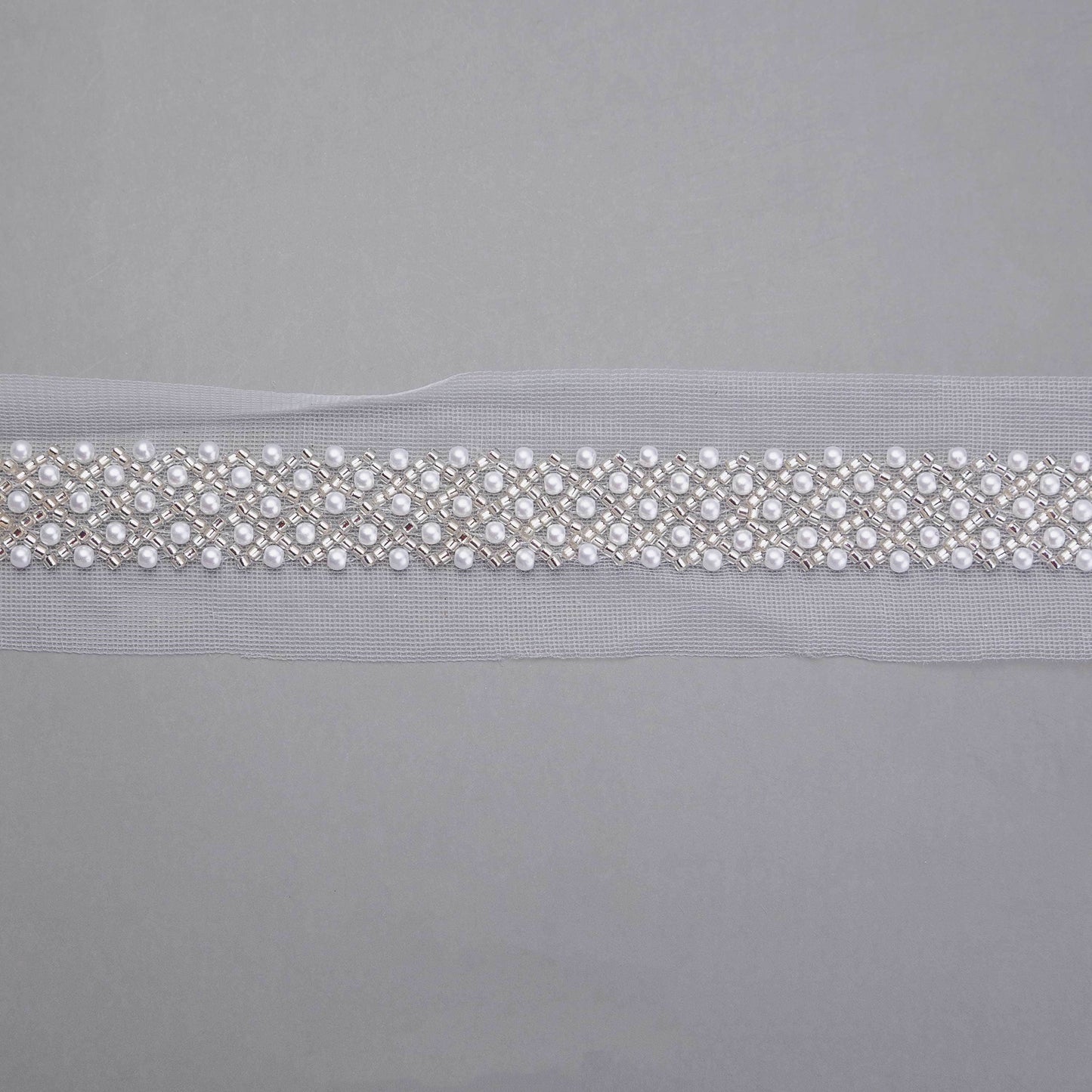 Pärlband - Ariel - Strass Vita Pärlor Vit 54