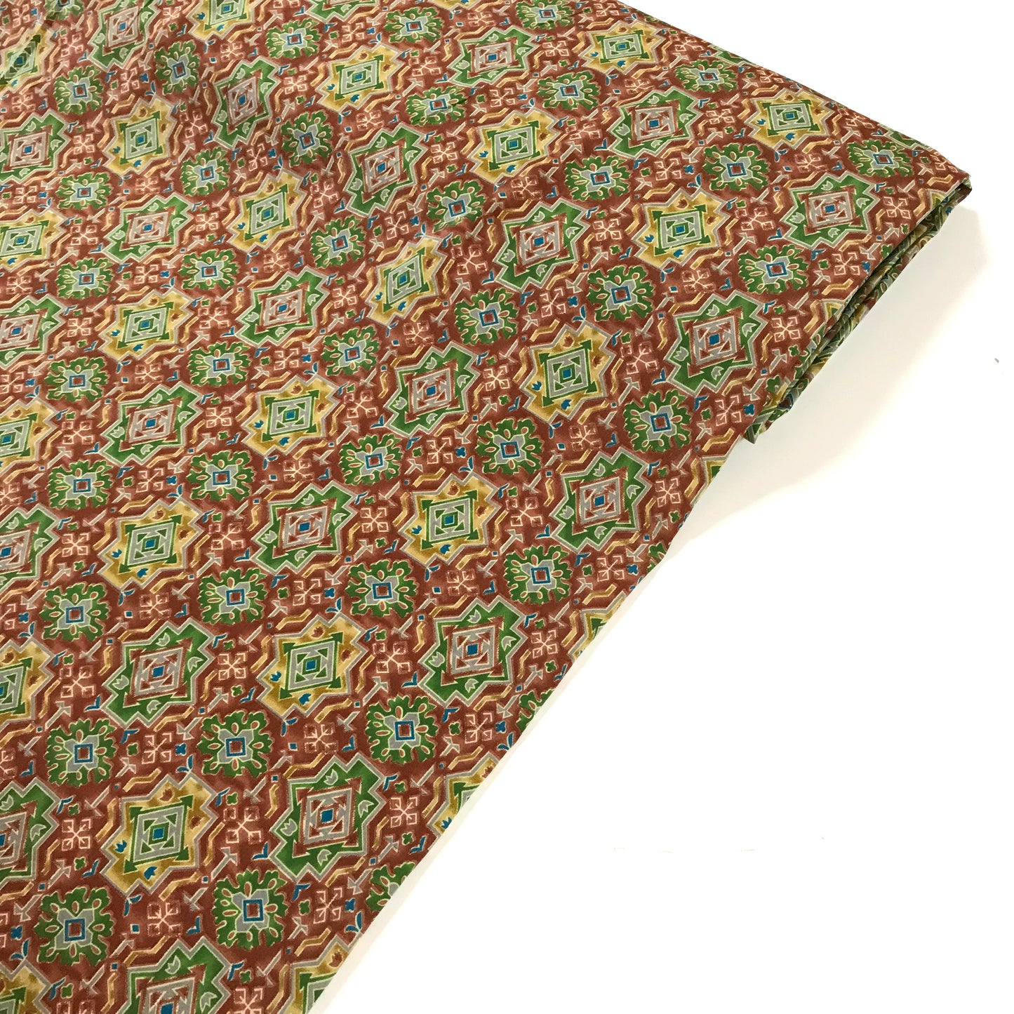 Fodertyg - Foder Tyg Mosaik Gröna Mönster 13