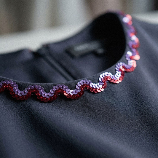 Band - Paljett Lila Röd Cerise 1 cm 138