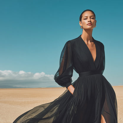 Chiffongtyg - Chiffong Eufemia Svart 8