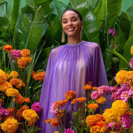 Chiffongtyg - Chiffong Tyg Eufemia Lila 5