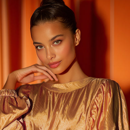 Crepe Satintyg - Satin Tyg Margaux Brun 12