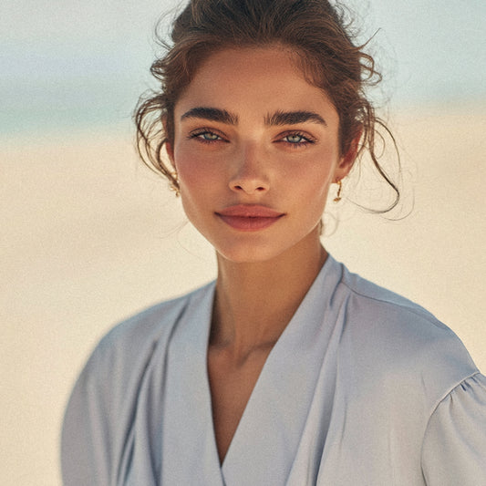 Crepetyg - Crepe Tyg Mjuk Ljusgrå Grå Blå 6