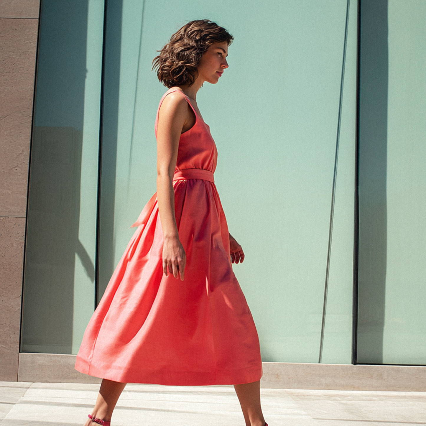 Enfärgat Tyg - Bomull Tyg Styv Korall Rosa 3