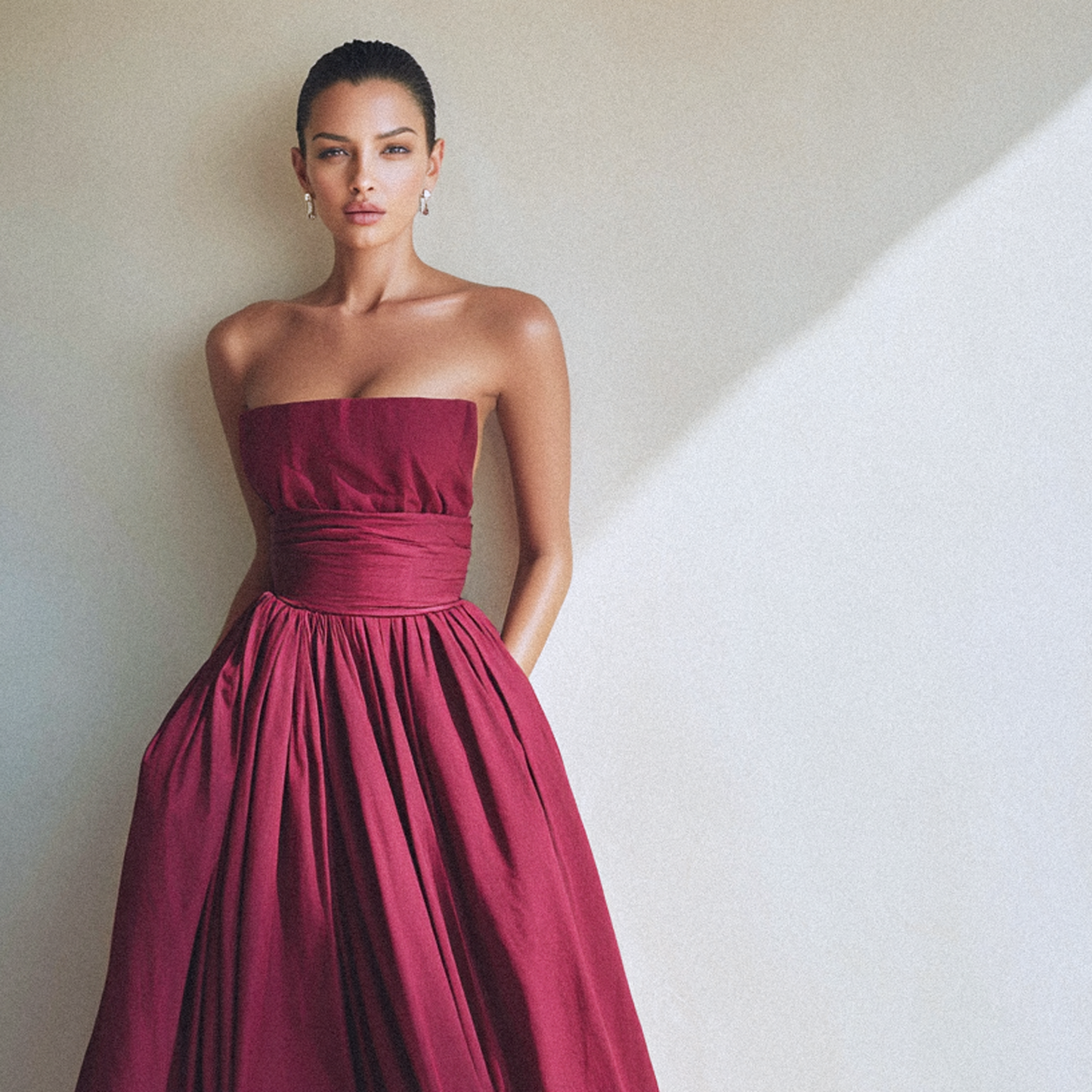 Enfärgat Tyg - Skiftar Färg Röd Svart 29