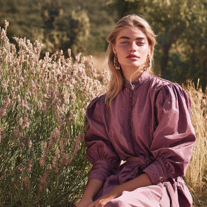 Enfärgat Tyg - Viskos Lila Mjuk Lyster 6