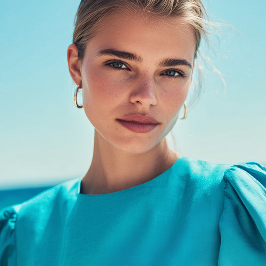 Enfärgat Viskostyg - Blå 37