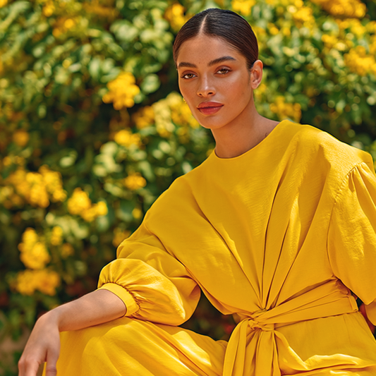 Modetyger - Mode Tyg Viskos Struktur Matt Gul 158