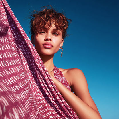 Mönstrade Modetyger - Mode Tyg Skimmer Silver Lila Vit Damask 49