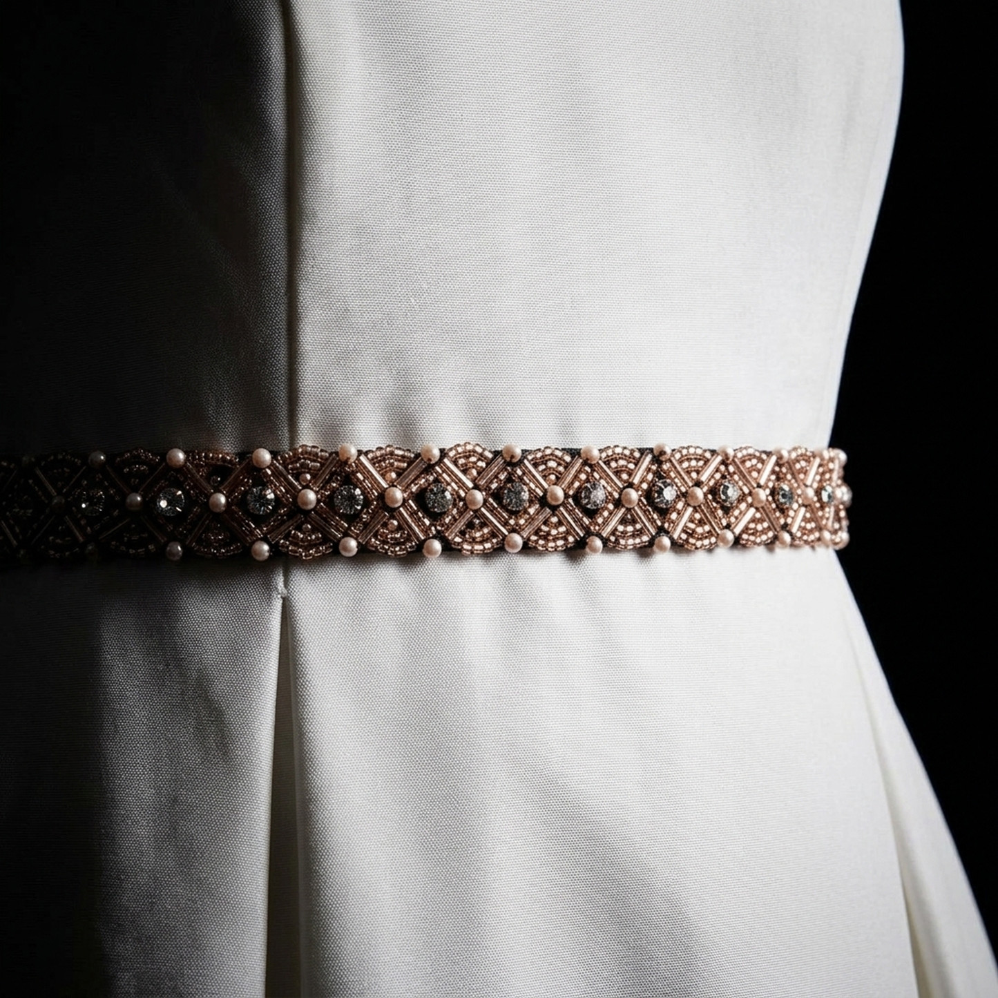 Pärlband - Monaco - Brons Koppar Pärlor Strass Kristall 45