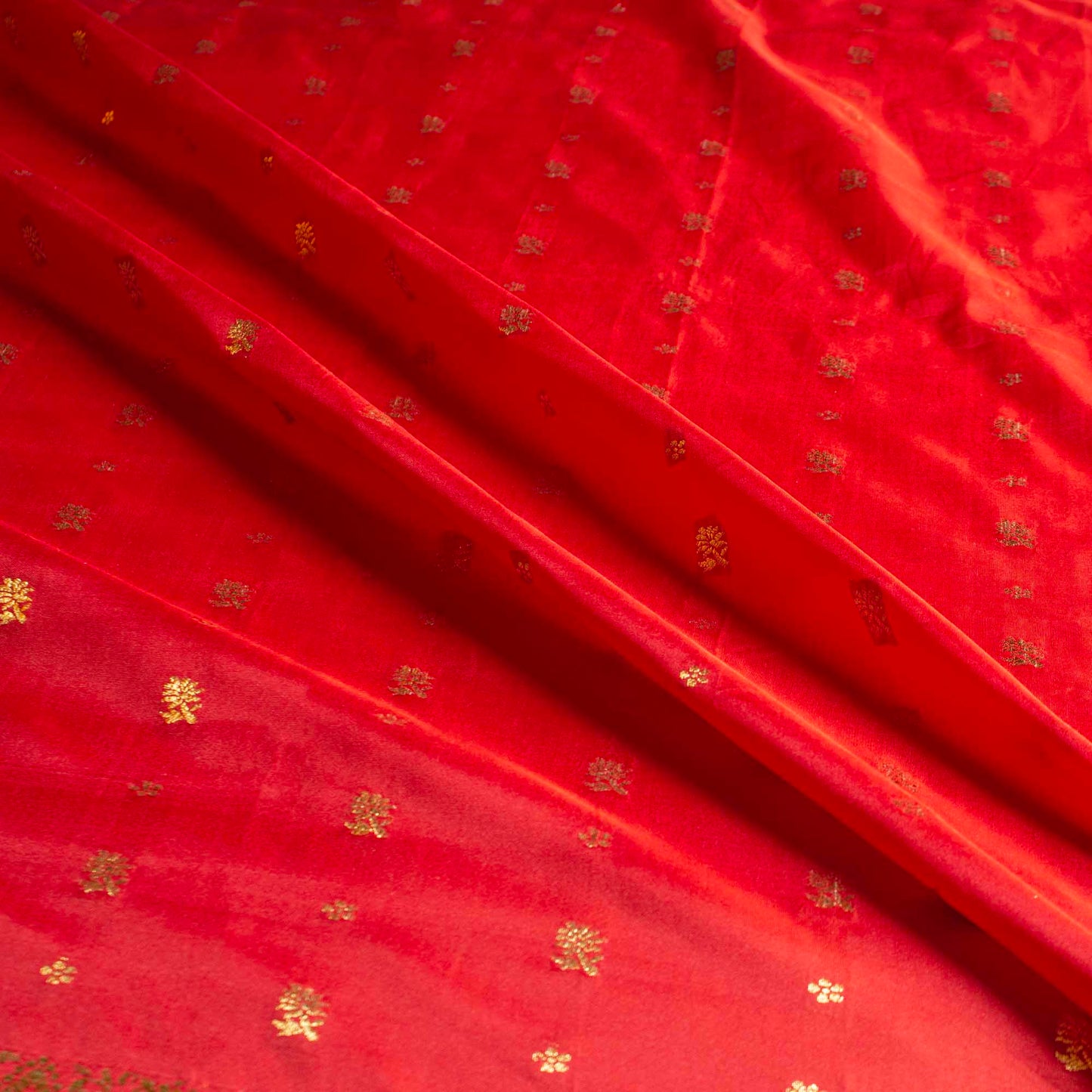 Sari - Siden Röd Blå Guld 57
